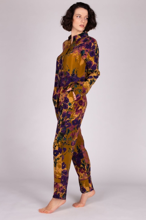 100% VEGAN Abstract Poppy Lounge PJ Set